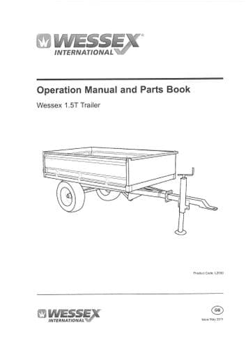 Wessex Trailer 1.5T Operators Manual with Spare Parts List