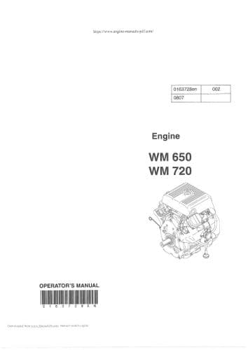 Whacker Neuson Engine WM650 WM720 Operators Manual