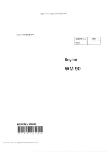 Whacker Neuson Engine WM90 Workshop Repair Manual