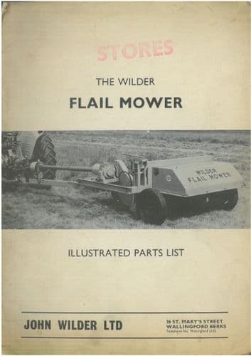 Wilder Flail Mower Parts Manual