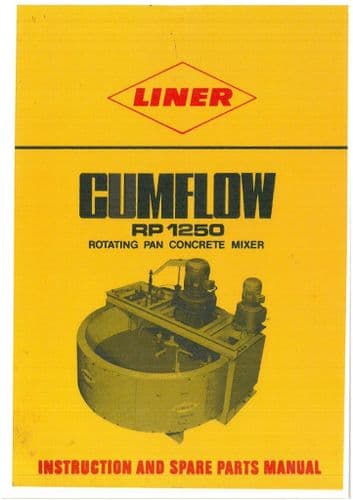 Winget Crocker Liner Rotating Pan Mixer Cumflow RP1250 Operators Manual and Spare Parts List