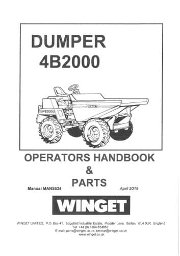 Winget Dumper 4B2000 Operators & Parts Manual