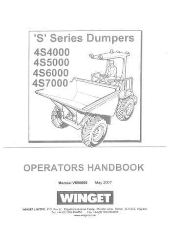 Winget Dumper 4S4000 4S5000 4S6000 4S7000 Operators Manual