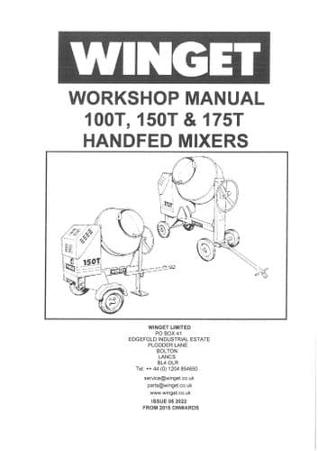 Winget Hand Fed Cement Mixer 100T 150T 175T Workshop Service Repair Manual