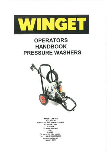 Winget Pressure Washer Operators Manual