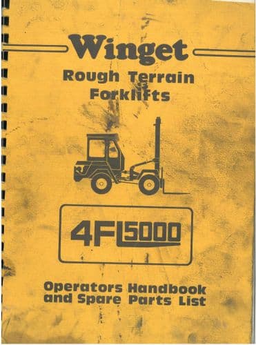 Winget Rough Terrain Forklift 4FL5000 Operators Manual and  Parts List 4 FL 5000