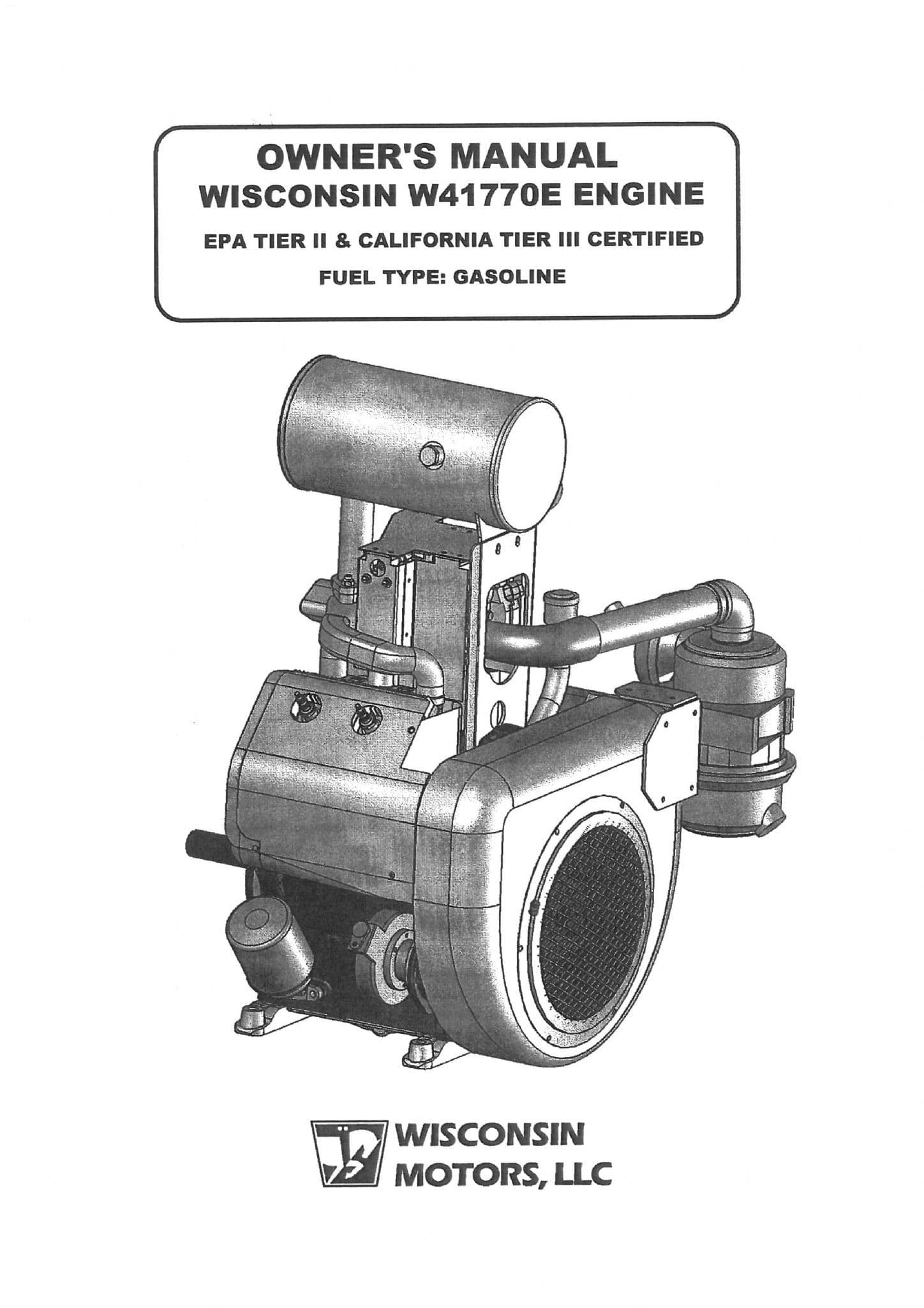 Wisconsin Air Cooled Diesel Engine W41770E Operators Manual