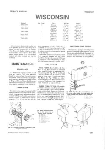 Wisconsin Small Diesel Engine Model TRD1-375 TRD1-380 TRD1-480 TRD1-540 TRD1-605 I&T Workshop Manual