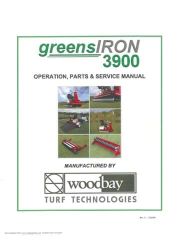 Woodbay Turn Technologies GreensIron Roller 3900 Operators and Parts Manual
