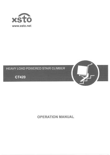 XSTO Heavy Load Powered Stair Climber CT420 Operators Manual