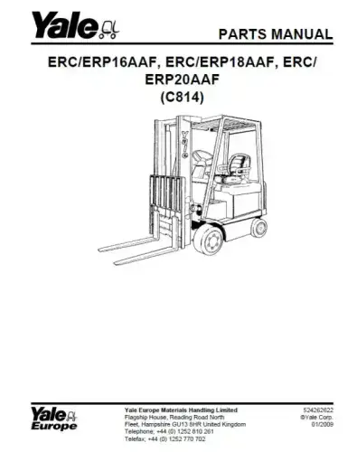 Yale Forklift ERC/ERP16AAF, ERC/ERP18AAF, ERC/ERP20AAF  Parts Manual