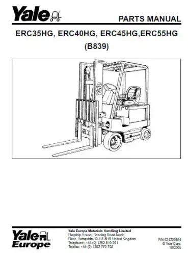 Yale Forklift ERC35HG, ERC40HG, ERC45HG,ERC55HG Parts Manual