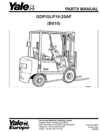 Yale Forklift GDP/GLP16-20AF  Parts Manual