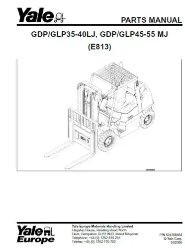 Yale Forklift GDP/GLP35-40LJ, GDP/GLP45-55 MJ Parts Manual