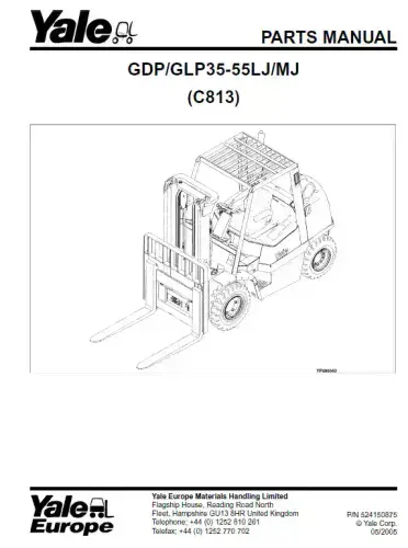 Yale Forklift GDP/GLP35-55LJ/MJ Parts Manual