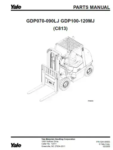 Yale Forklift GDP070-090LJ GDP100-120MJ  Parts Manual
