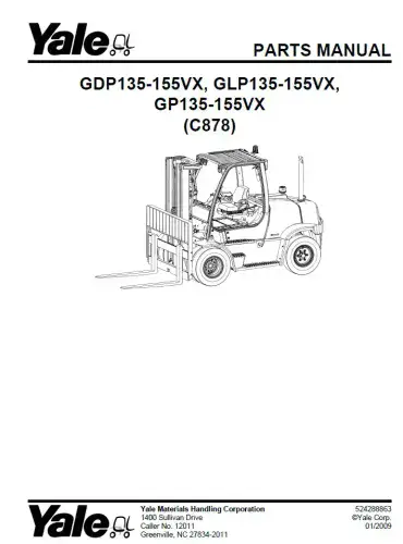 Yale Forklift GDP135-155VX, GLP135-155VX, GP135-155VX  Parts Manual