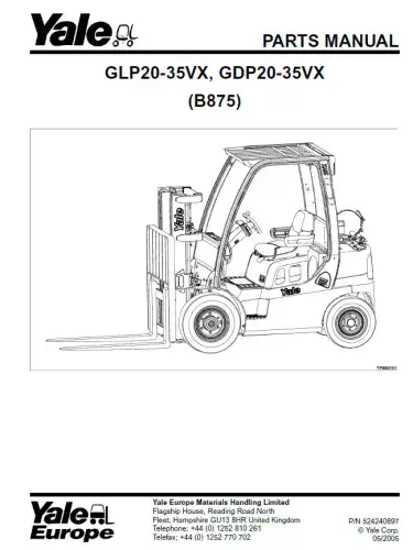 Yale Forklift GLP20-35VX, GDP20-35VX Parts Manual