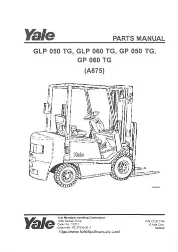 Yale Forklift Truck GLP050TG GLP060TG GP050TG GP060TG Parts Manual