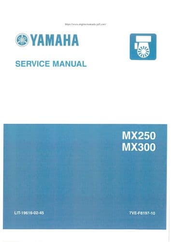 Yamaha Engine MX250 MX300 Workshop Service Manual