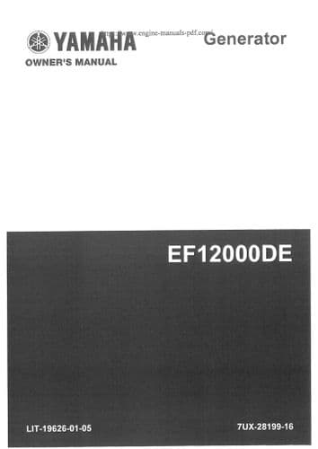 Yamaha Generator EF12000DE Operators Manual