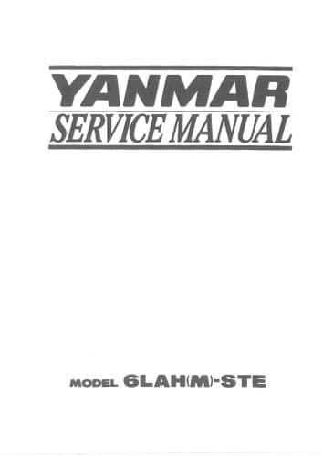 Yanmar 6LAH(M)-STE Workshop Service Manual