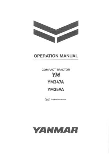 Yanmar Compact Tractor YM347A YM359A Operators Manual