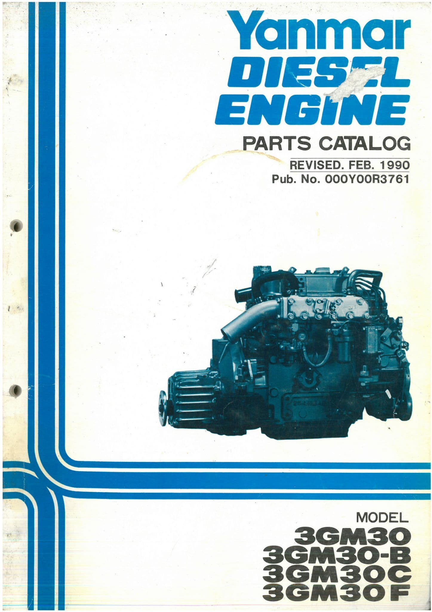 Yanmar Diesel Engine 3GM30 3GM30-B 3GM30C 3GM30F Parts Manual - ORIGINAL