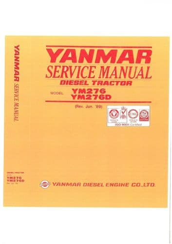 Yanmar Diesel Tractor YM276 & YM276D  Service Workshop Repair Manual