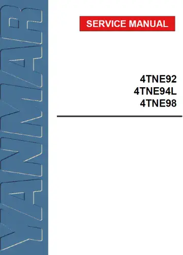 Yanmar Engine 4TNE92 4TNE94L 4TNE98 Workshop Service Manual