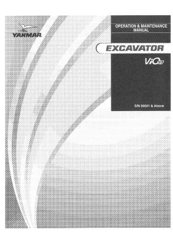 Yanmar Excavator VIO17 Operators Manual