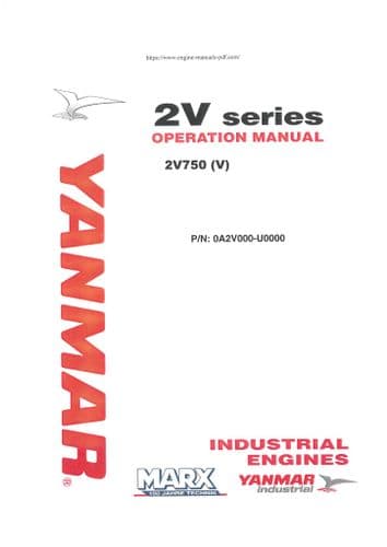 Yanmar Industrial Diesel Engine 2V750 Operators Manual