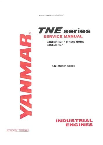 Yanmar Industrial Diesel Engine 4TNV98Z 4TNV98E 4TNV98T 4TNV98TZ 4TNV106 Troubleshooting Manual