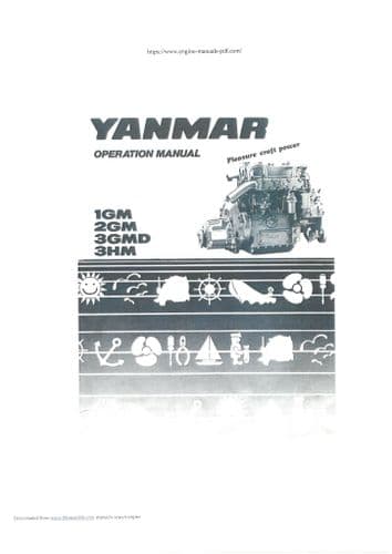 Yanmar Marine Diesel Engine 1GM 2GM 3GMD 3HM Operators Manual