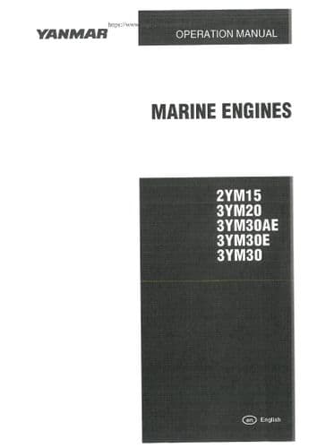 Yanmar Marine Diesel Engine 2YM15 3YM20 3YM30AE 3YM30E 3YM30 Operators Manual