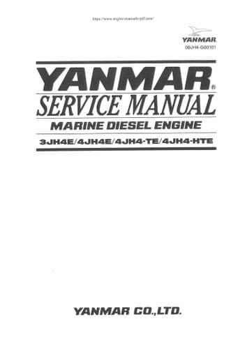 Yanmar Marine Diesel Engine 3JH4E 4JH4E 4JH4-TE 4JH4-HTE Workshop Service Manual