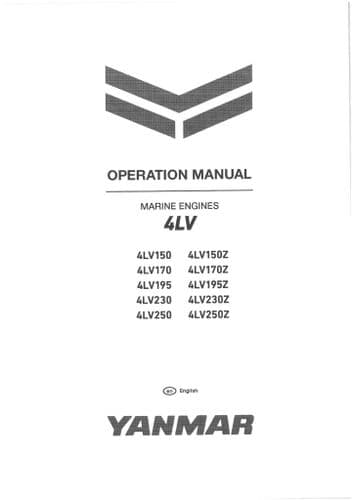 Yanmar Marine Engine 4LV150 4LV170 4LV195 4LV230 4LV250 (Z) Operators Manual