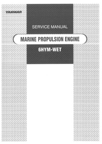 Yanmar Marine Propulsion Engine 6HYM-WET Workshop Service Manual