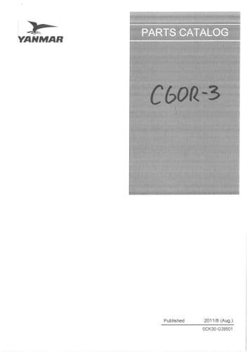 Yanmar Tracked Dumper C60R-3  Parts Manual