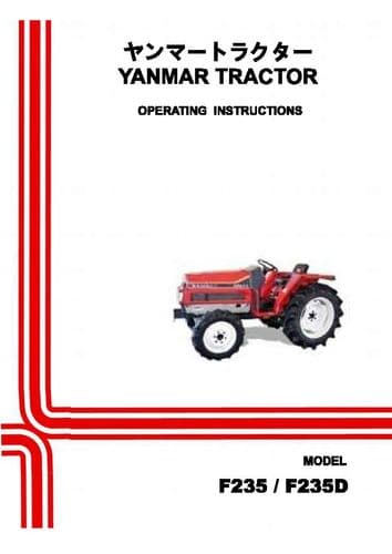 Yanmar Tractor F235 & F235D Operators Manual