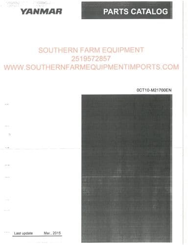 Yanmar Tractor YM4300T YM4300DT YM4300DTM Parts Manual