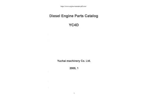 Yuchai Diesel Engine YC4D Parts Manual