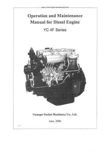 Yuchai Diesel Engine YC4F  Operators Manual