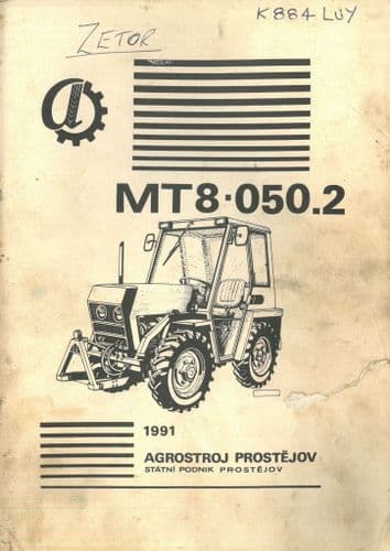 Zetor Compact Tractor MT8 050.2 -  Operators Manual - MT 8 050
