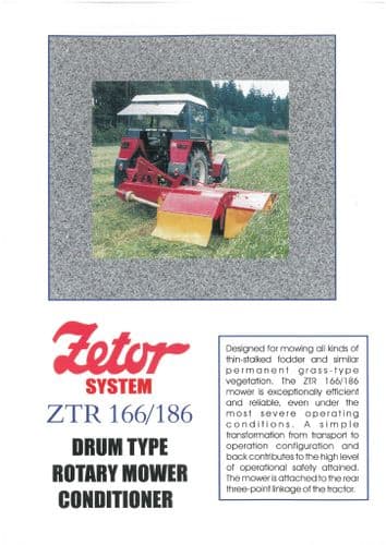 Zetor Drum Type Rotary Mower Conditioner ZTR166 & ZTR186 Brochure