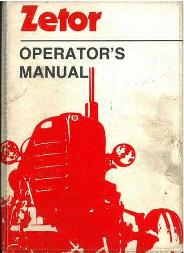 Zetor Tractor 10011 10045 16045 Operators Manual