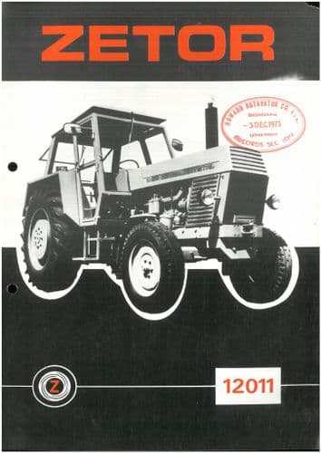 Zetor Tractor 12011 Brochure