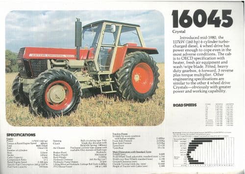 Zetor Tractor 16045 Brochure