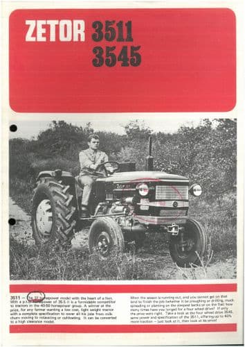 Zetor Tractor 3511 & 3545 Brochure