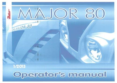 Zetor Tractor Major 80 - 2013 Operators Manual